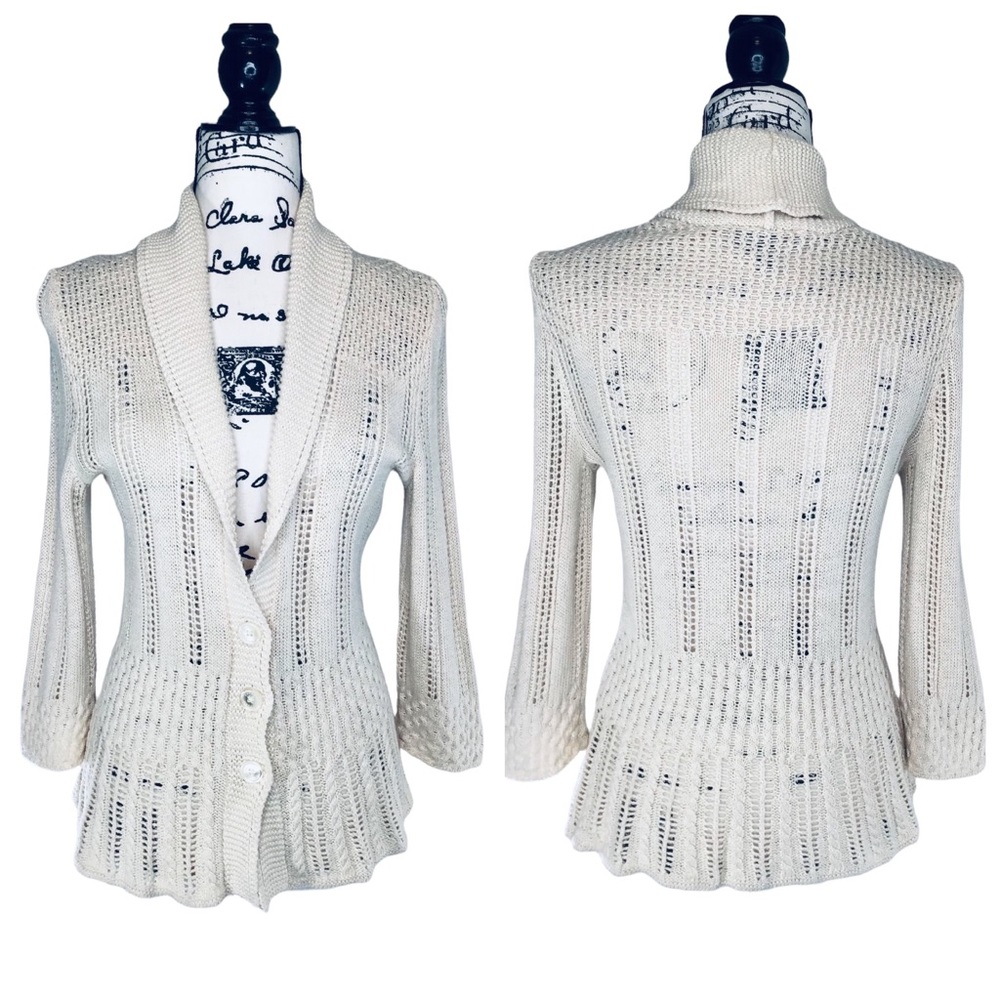 LAUREN BY RALPH LAUREN - Button Up Knit Cardigan Sweater - S
